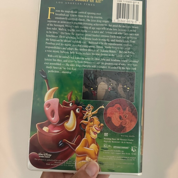 Lion King VHS tape, Walt Disney’s masterpiece - Picture 2 of 5